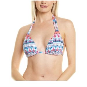 NWT La Blanca Global Jive Triangle Halter Bikini top size 8